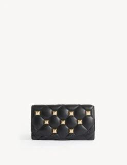 Leather Studded Foldover Purse