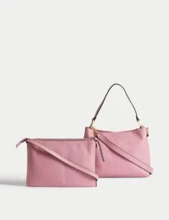 Leather Multi Pocket Cross Body Bag -M&S SD 01 T01 9893E SR X EC 6