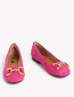 Wide Fit Suede Square Toe Ballet Pumps 6 Wide Fit Suede Square Toe Ballet Pumps -M&S SD 01 T02 0045W BQ X EC 90