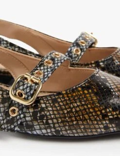 Croc Buckle Pointed Slingback Shoes -M&S SD 01 T02 0052B N4 X EC 1