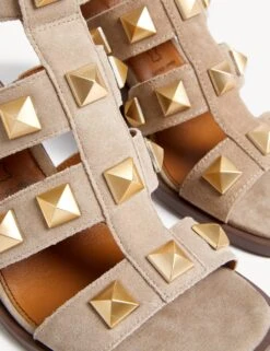 Suede Studded Block Heel Gladiator Sandals -M&S SD 01 T02 2102A SK X EC 1