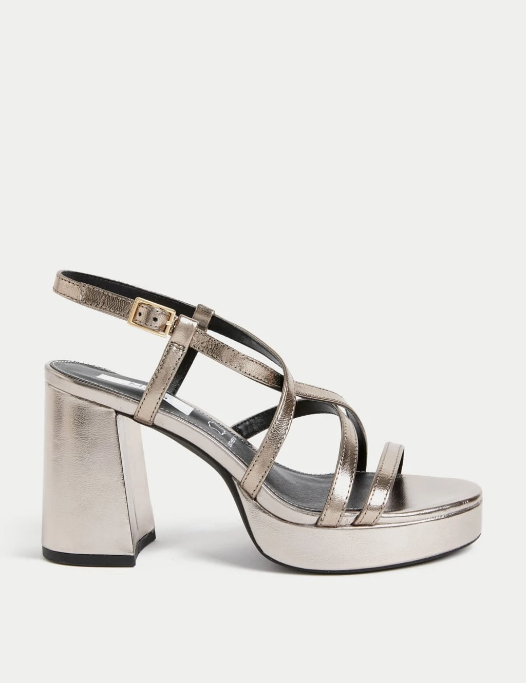 Metallic Strappy Platform Sandals 3 Metallic Strappy Platform Sandals