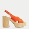 Suede Crossover Platform Sandals -M&S SD 01 T02 2106A QU X EC 0