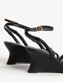 Buckle Strappy Wedge Sandals -M&S SD 01 T02 2153 Y0 X EC 1