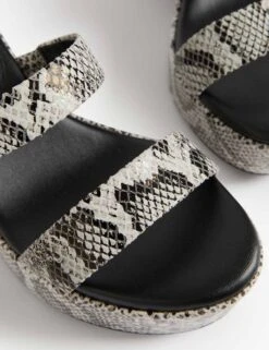 Leather Strappy Platform Sandals -M&S SD 01 T02 2219 T4 X EC 1