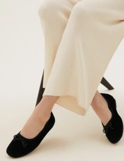 Velvet Bow Ballerina Slippers -M&S SD 01 T02 4199 Y0 X EC 2