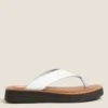 Leather Flatform Flip Flops