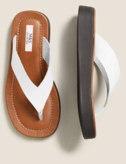 Leather Flatform Flip Flops -M&S SD 01 T02 4487 Z0 X EC 1