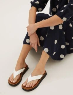 Leather Flatform Flip Flops -M&S SD 01 T02 4487 Z0 X EC 5