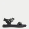 Leather Buckle Flat Sandals -M&S SD 01 T02 4488 Y4 X EC 0