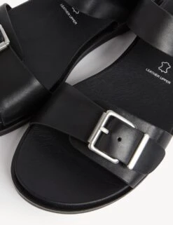 Leather Buckle Flat Sandals -M&S SD 01 T02 4488 Y4 X EC 1