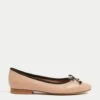 Leather Bow Ballet Pumps -M&S SD 01 T02 4601F CQ X EC 0