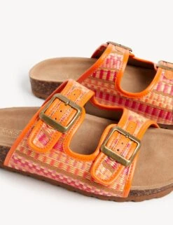 Woven Buckle Footbed Mules -M&S SD 01 T02 4876C P4 X EC 1