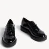 Patent Lace Up Flatform Brogues -M&S SD 01 T02 4889 Y4 X EC 0