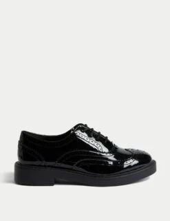 Patent Lace Up Flatform Brogues 7 Patent Lace Up Flatform Brogues -M&S SD 01 T02 4889 Y4 X EC 1