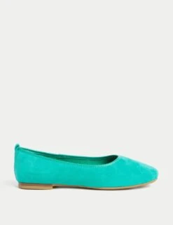 Suede Flat Ballet Pumps