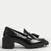 Leather Tassel Block Heel Loafers -M&S SD 01 T02 4963 Y0 X EC 0