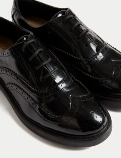 Patent Lace Up Brogues -M&S SD 01 T02 4990 Y0 X EC 1