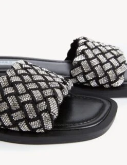 Woven Sparkle Flat Sliders -M&S SD 01 T02 5056 Y4 X EC 1