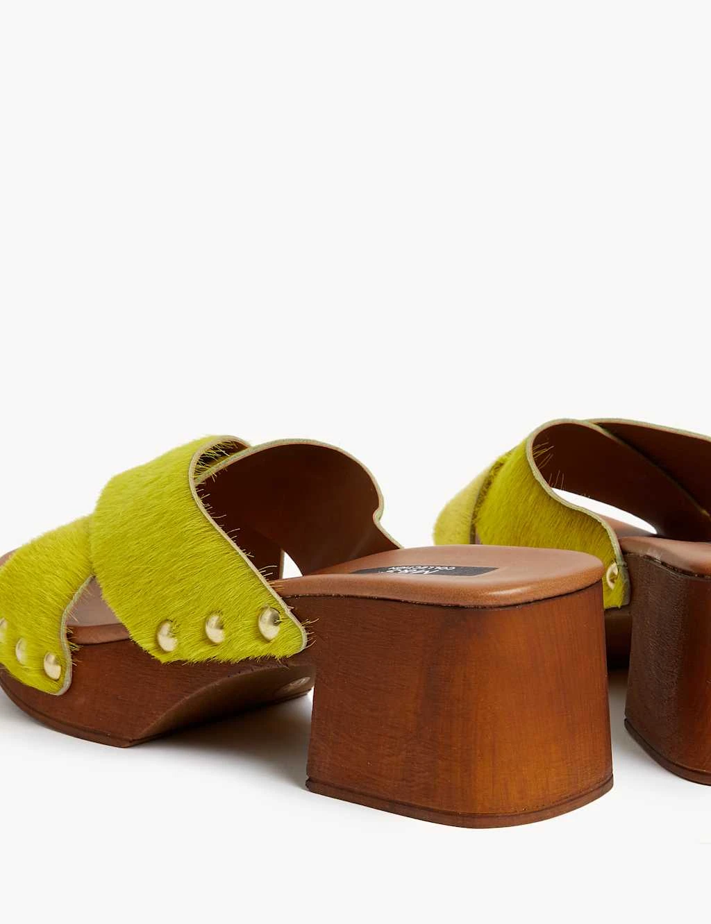 Studded Block Heel Open Toe Clogs 5 Studded Block Heel Open Toe Clogs - Image 3