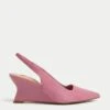 Suede Wedge Pointed Slingback Shoes -M&S SD 01 T02 5217A QA X EC 0