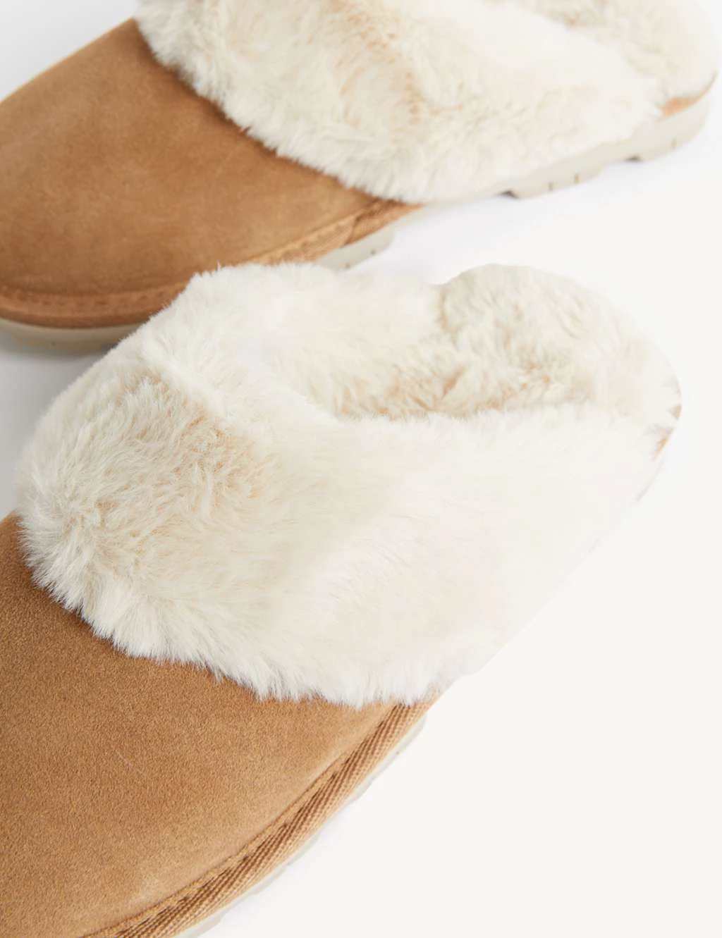 Suede Faux Fur Lined Mule Slippers 5 Suede Faux Fur Lined Mule Slippers - Image 3