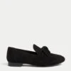 Wide Fit Suede Bow Flat Loafers -M&S SD 01 T02 5298W Y0 X EC 0