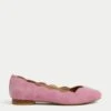 Wide Fit Suede Flat Ballet Pumps -M&S SD 01 T02 7758W QA X EC 0