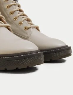 Leather Lace Up Ankle Boots -M&S SD 01 T02 7840 SS X EC 3