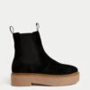 Suede Chelsea Chunky Flat Ankle Boots -M&S SD 01 T02 7872A Y0 X EC 0