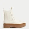 Leather Chelsea Chunky Flat Ankle Boots -M&S SD 01 T02 7872 Z0 X EC 0