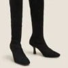 Stiletto Heel Square Toe Knee High Boots -M&S SD 01 T02 8796 Y0 X EC 0