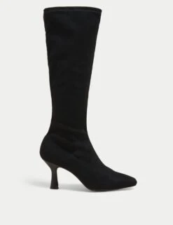 Stiletto Heel Square Toe Knee High Boots -M&S SD 01 T02 8796 Y0 X EC 3