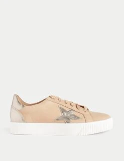 Leather Lace Up Star Trainers