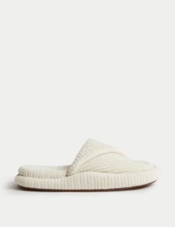 Knitted Flat Mule Slippers