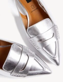 Leather Slip On Flat Slingback Shoes -M&S SD 01 T02 9882 XX X EC 1