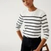 Supersoft Striped Crew Neck Jumper -M&S SD 01 T38 1892S F6 X EC 0