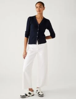 Ribbed V-Neck Cardigan 10 Ribbed V-Neck Cardigan -M&S SD 01 T38 4539 F0 X EC 1