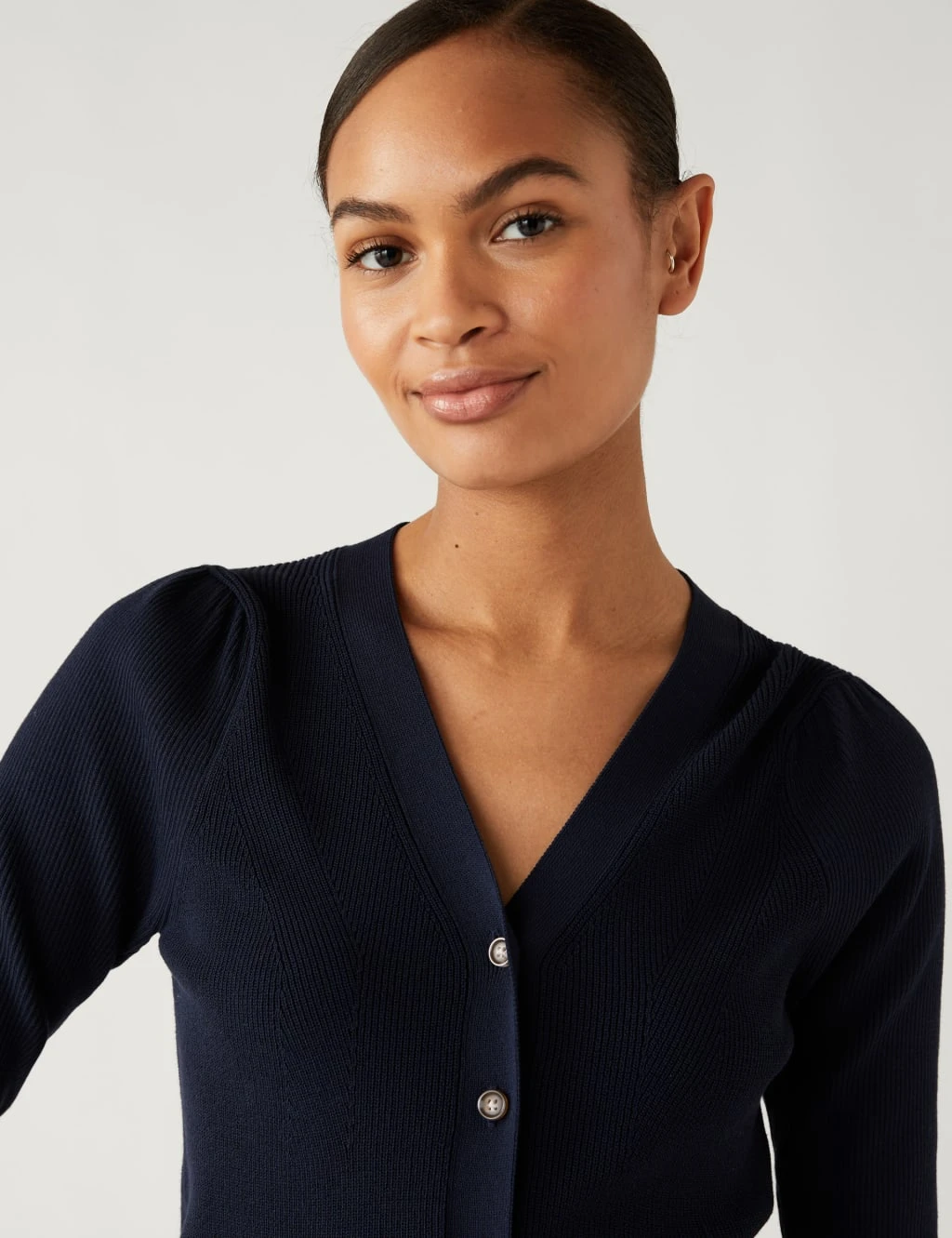 Ribbed V-Neck Cardigan 6 Ribbed V-Neck Cardigan - Image 4