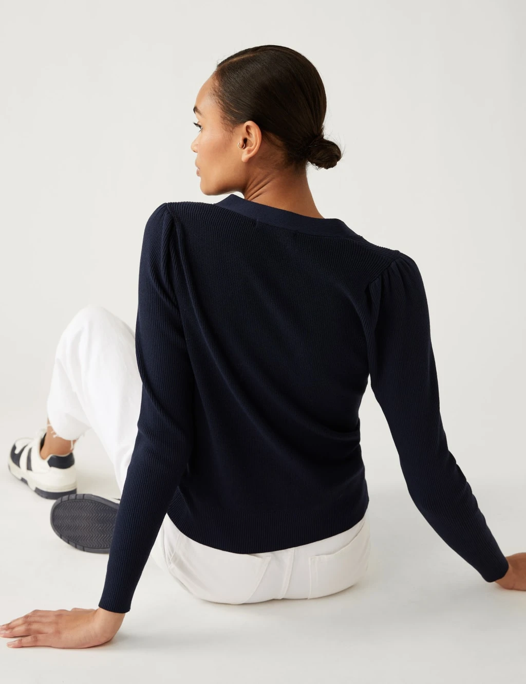 Ribbed V-Neck Cardigan 7 Ribbed V-Neck Cardigan - Image 5