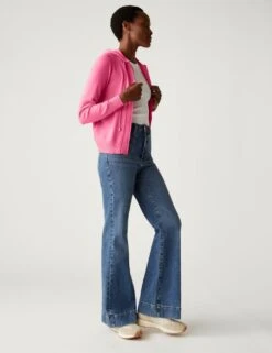 Soft Touch Textured Zip Up Relaxed Hoodie -M&S SD 01 T38 4829 A2 X EC 1