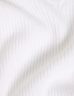 Ribbed V-Neck Scallop Edge Knitted Top -M&S SD 01 T38 5217 P6 X EC 6