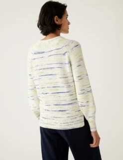 Cotton Rich Space Dyed Ribbed Jumper -M&S SD 01 T38 6034A Y8 X EC 2