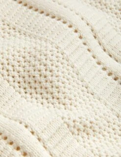 Cotton Rich Textured V-Neck Cardigan -M&S SD 01 T38 6199 KY X EC 6