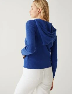 Cotton Rich Ribbed Hoodie -M&S SD 01 T38 6305 BN X EC 4