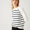 Cotton Rich Striped Crew Neck Jumper -M&S SD 01 T38 6361A K4 X EC 0