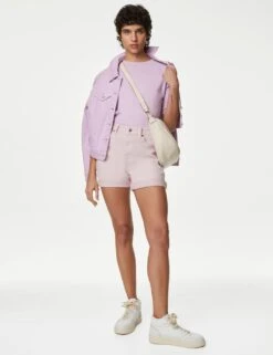 Cotton Rich Ribbed Crew Neck Knitted Top 10 Cotton Rich Ribbed Crew Neck Knitted Top -M&S SD 01 T38 6905 G0 X EC 1