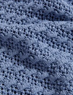 Cotton Blend Textured Crew Neck Jumper -M&S SD 01 T38 6984 KP X EC 6