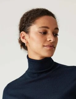Pure Merino Wool Roll Neck Jumper -M&S SD 01 T38 7727 F0 X EC 3