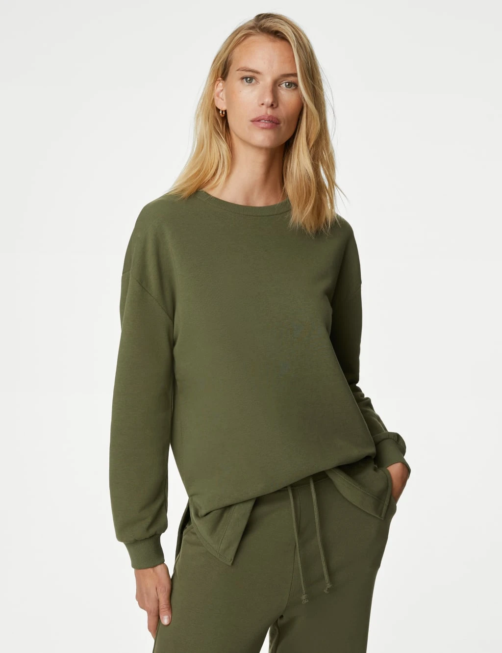 Cotton Rich Crew Neck Longline Sweatshirt 5 Cotton Rich Crew Neck Longline Sweatshirt - Image 3